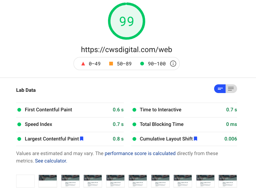 Web Vitals & Speed Test