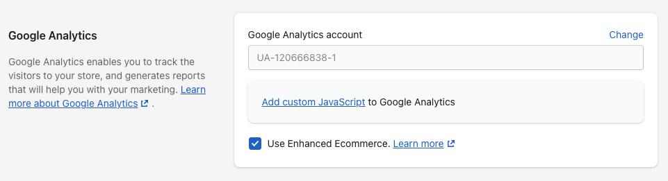 Shopify Google Analytics Setting with Advanced Ecommerce Option