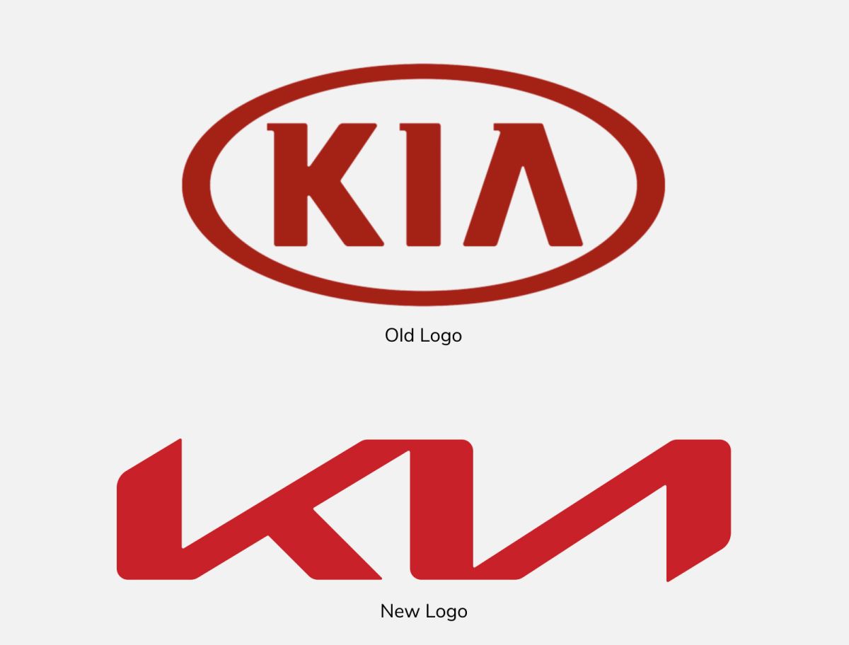 Old and New Kia Logos