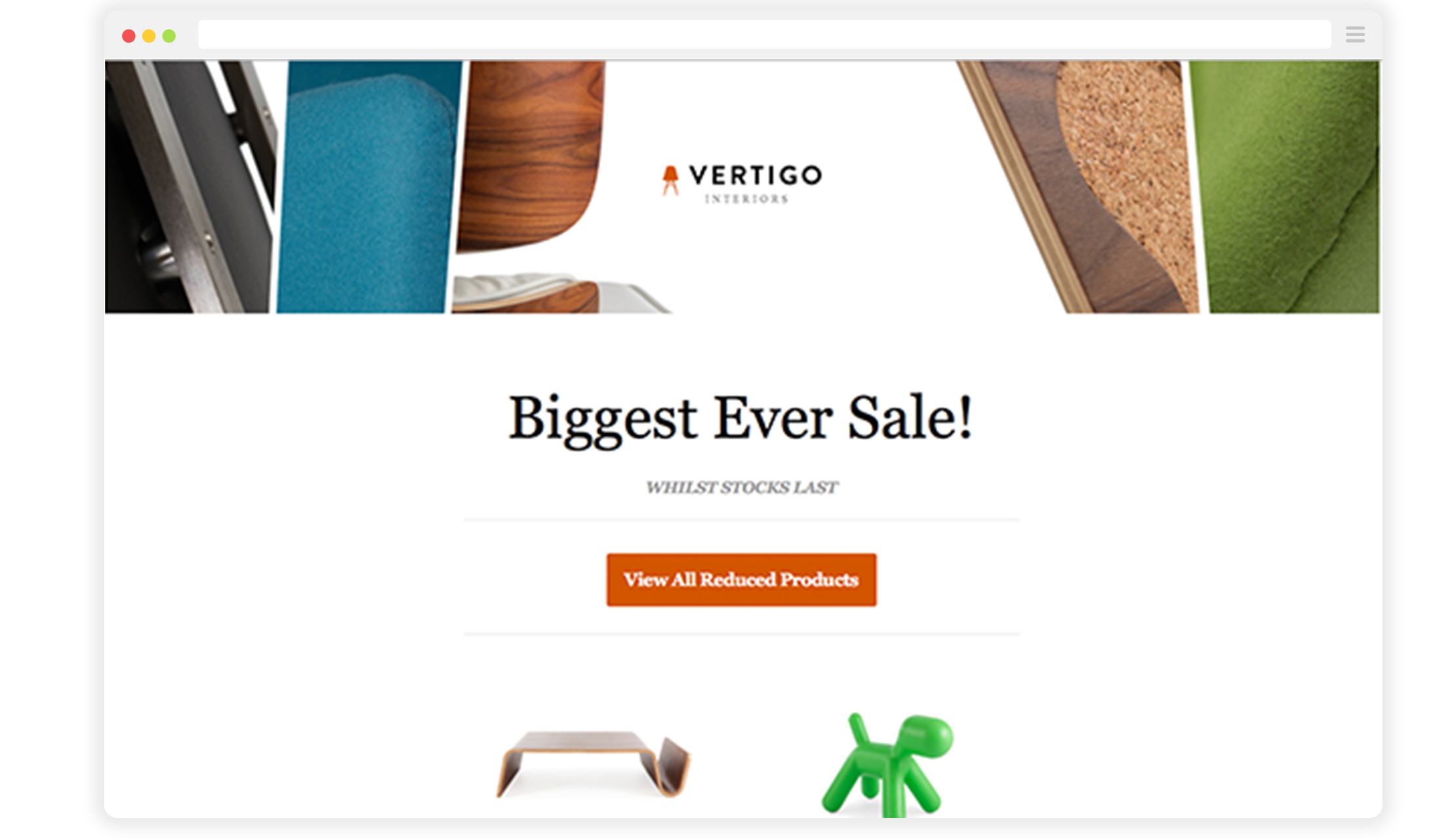 Vertigo Interiors Email Screen