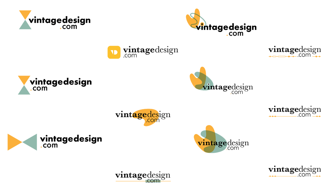 Vintage Design Logo Initial Concepts